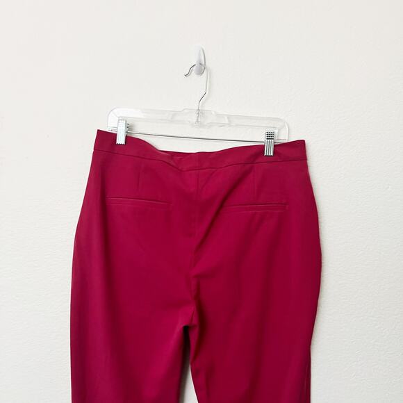 [ZARA] Red High Rise Straight Leg Ankle Length Trouser Work Career Pants NWT 10 - Picture 5 of 11